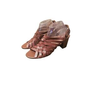 Clarks Artisan Ralene‎ Luster brown strappy heeled sandals size 11M